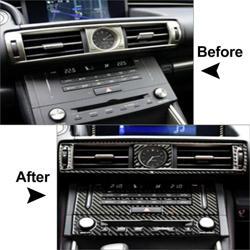 

interior Sticker Set Air Vent AC CD Panel Cover Trim Set For Lexus IS250 IS350 IS-Series 2014 2015 2016 2017 2018 LHD Only