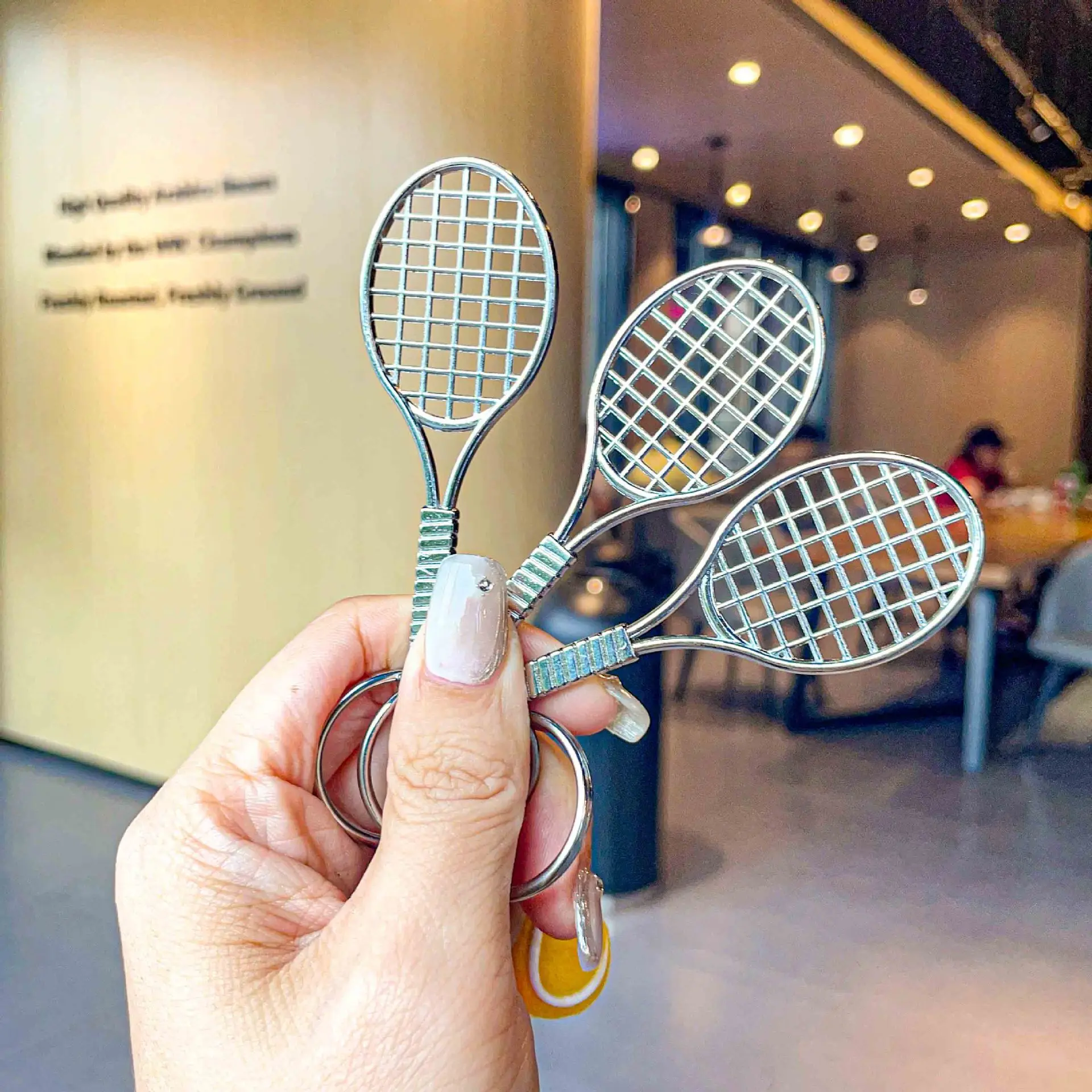 Creative Pendant Promotional Activities To Promote Small Gift Wholesale Sporting Goods Mini Tennis Tennis Racket Keychain