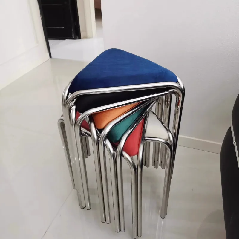 Dopamine Stool Seat Triangular Stool Dressing Chair New Nordic Light Luxury Antique Style Stool Home Stackable