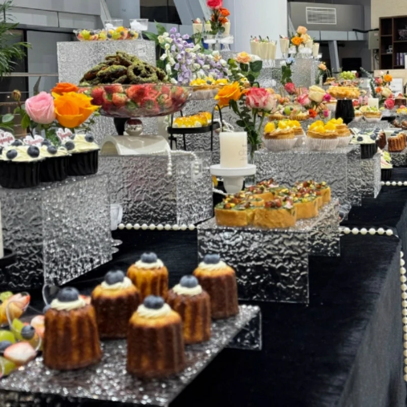 

Acrylic Dessert Table Show Stand Set Wedding Table Centerpieces Candy Bar Party Buffet Tea Break Holders Cake Snack Rack