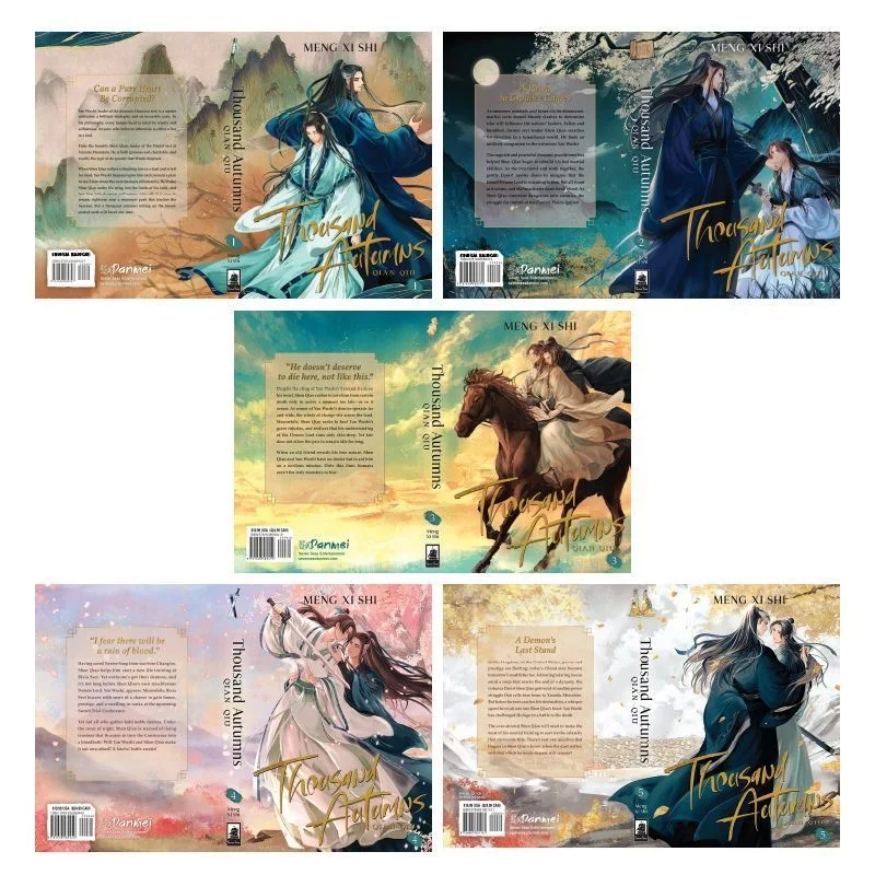 

﻿ Thousand Autumns Qian Qiu Vol.1-5 by Meng Xi Shi Official English Danmei Wuxia Novel for BL Fans Collection
