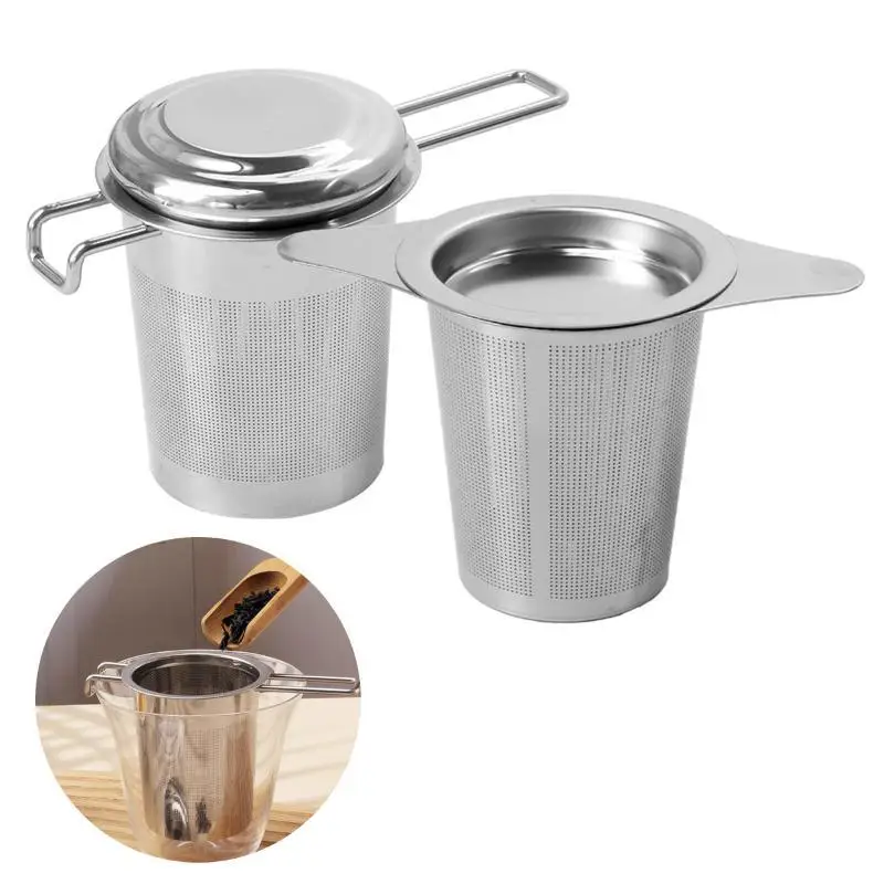 Stainless Steel Tea Infuser Extra Fine Mesh Double Wing Handles Loose Leaf Brewing Home Office No Rust Easy