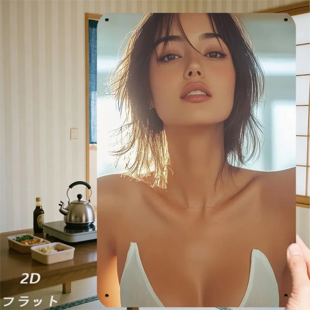 

JIT Iron Wall Art 8x12 inch Retro Woman Portrait Metal Sign Vintage Home Decor