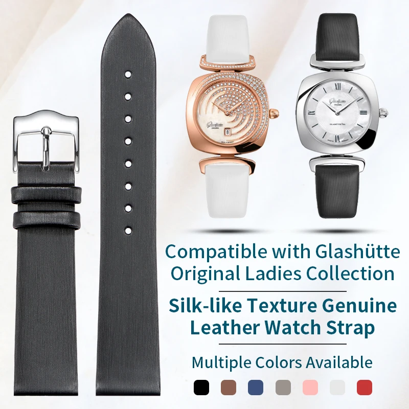 

【Едая шелковая текстура】Ремешок из натуральной кожи, совместимый с оригинальной серой Glashütte PAVONINA Lady | Ремешок для часов в оригинальном стиле