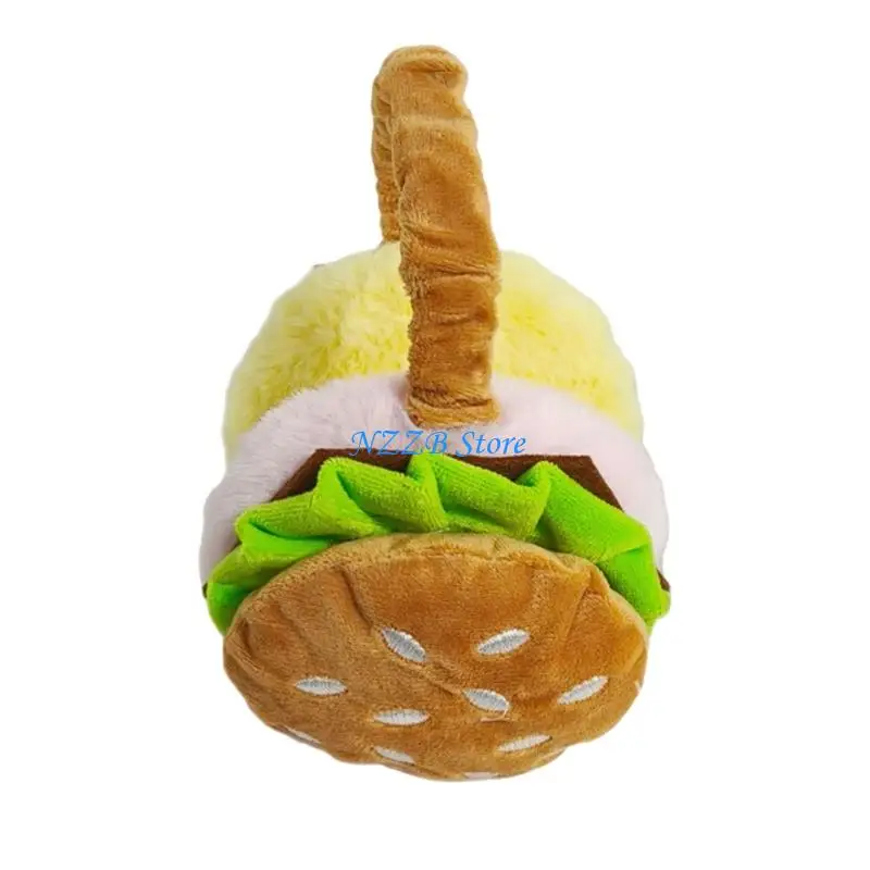 

T21F Plush Cartoon Hamburger Ear Warmer for Women Different Head Sizes Outdoor Winter Activities Keep Warm Outdoor