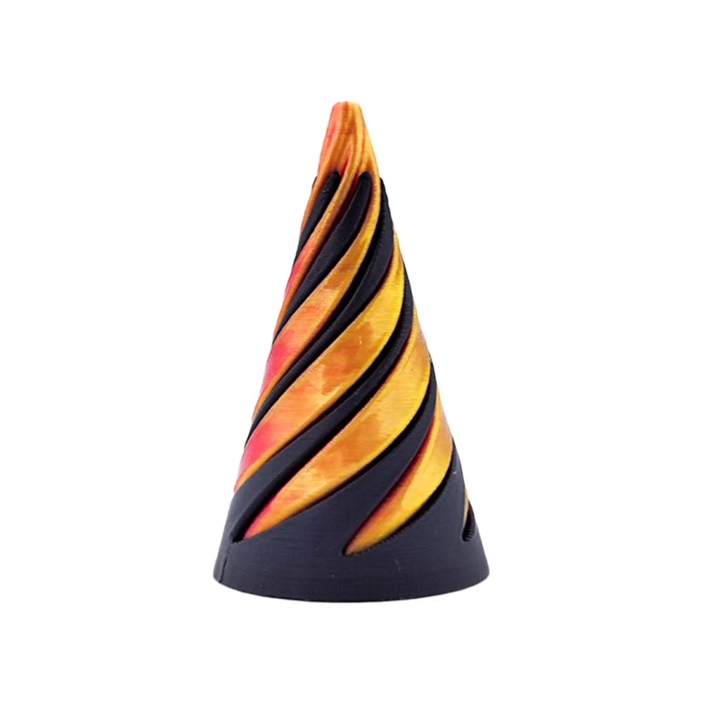 3D Printed Spiral Cone Toy Impossible Pyramid Passthrough Sculpture Pass Through Pyramid Fidget Toy Mini Vortex Thread Illusion