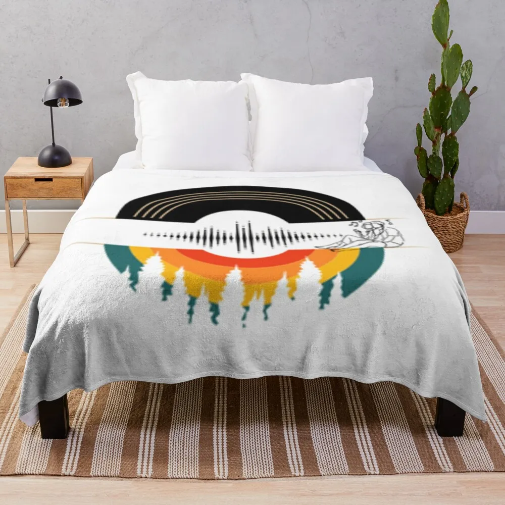 A music drawing MUSIC MAKE ME HAPPY Throw Blanket Sofas Kid'S Warm Blankets For Baby Blankets