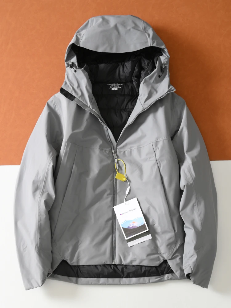 

Мужская зимняя пуховая куртка с капюшоном Hard ell, водонепроницаемая, термостойкая, модная, городская, молодежная, Thiened Long Sve