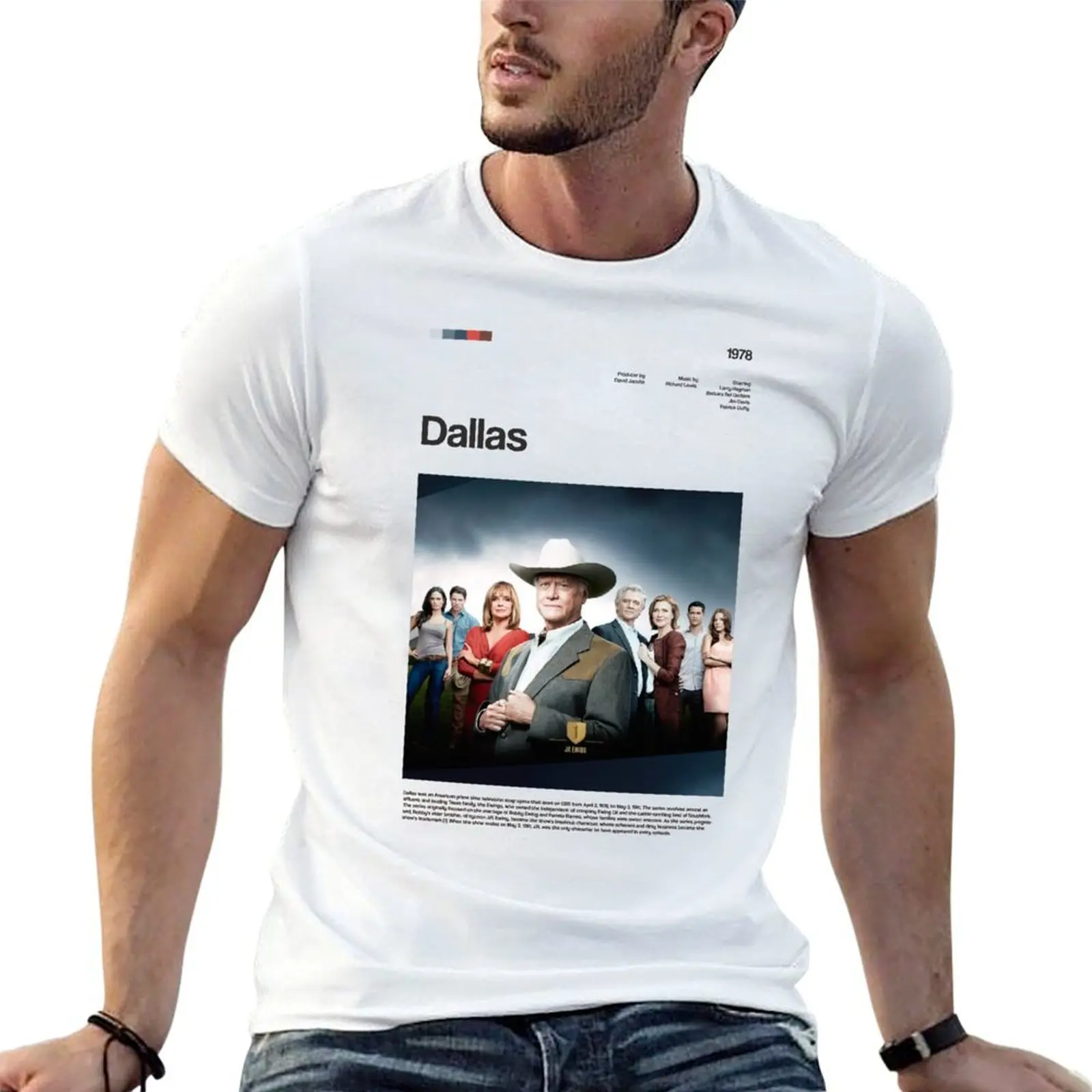 Camiseta con estampado de la serie Dallas, camisetas divertidas de algodón para hombre, camisetas gráficas para hombre, camiseta vintage gráfica