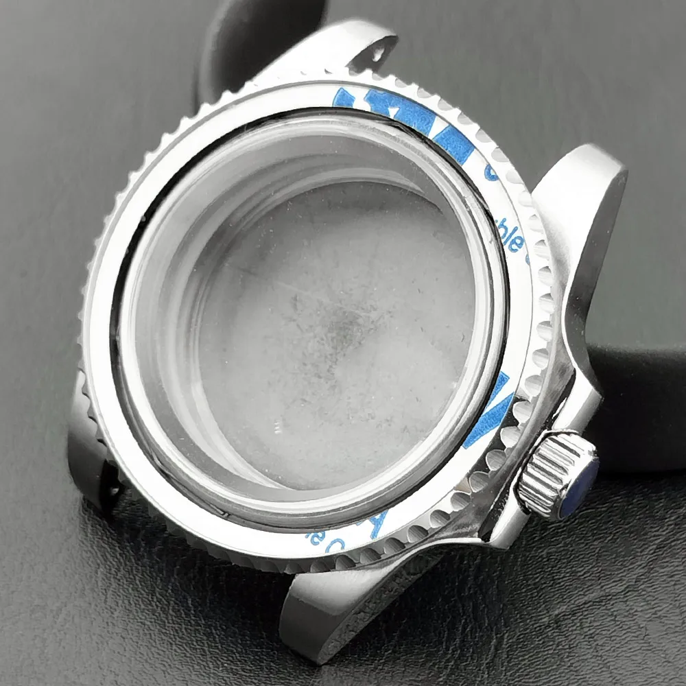 40.5 مللي متر الفرعية صالح NH-35-36 حركة الرجال الفضة حالة الياقوت ساعة صندوق معدني 50 متر مقاوم للماء أجزاء الساعة والاكسسوارات