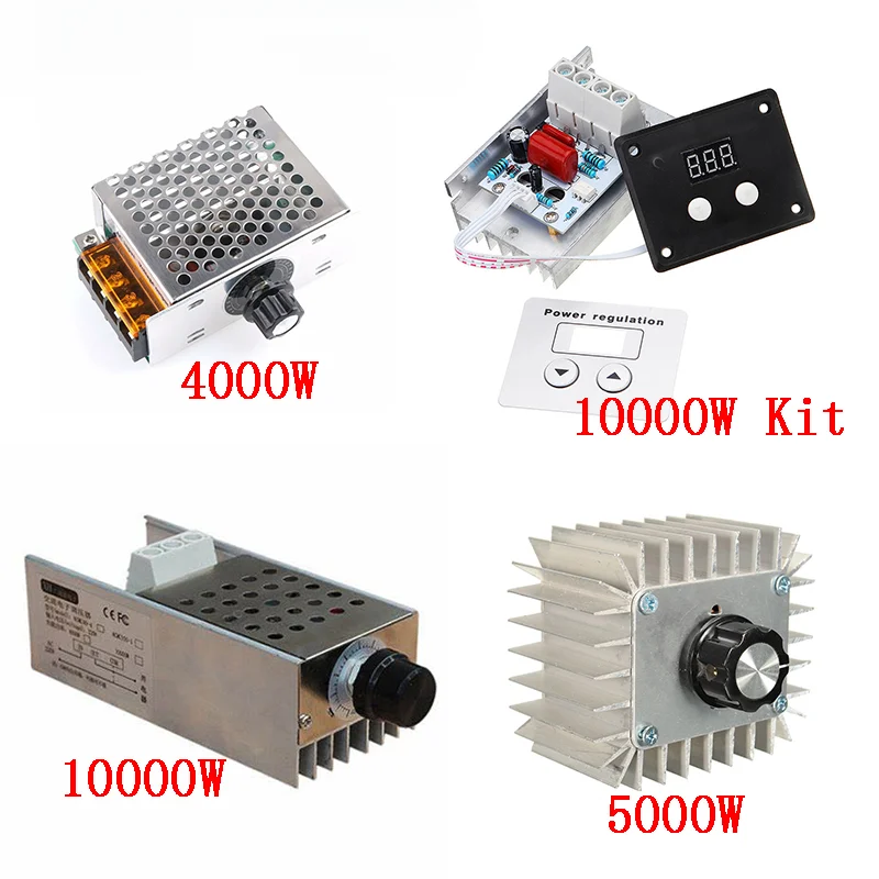 SCR Voltage Regulator AC 220V,4000/5000/10000W, LED Variator, Motor Speed Regulator, Thermostat Dimer