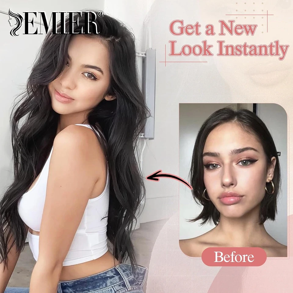 كليب في وصلة إطالة شعر طبيعي قطعة واحدة 5 مقاطع على 100% شعر بشري حقيقي مستقيم 70 جرام 100 جرام 120 جرام قطعة واحدة وصلات شعر كاملة الرأس