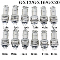 GX12 GX16 GX20 2/3/4/5/6/7/8/9/10 Pin Male Female Butting Wire Cable Circular Aviation Socket Plug Panel Connector Dropshipping