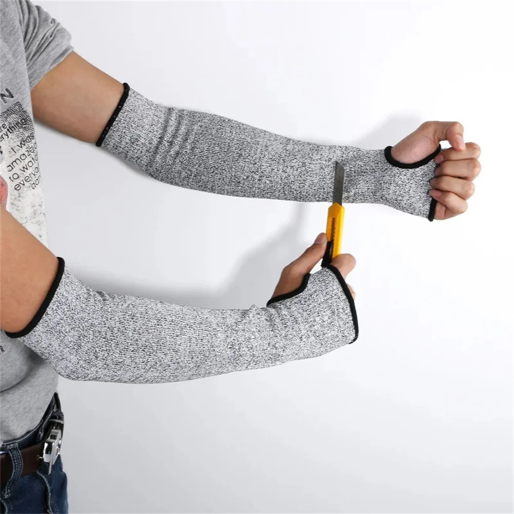 Safety Protective Work Arm Wrist Sleeve Gloves Anti Cut Guard Bracers Protector 5 HPPE Cut Resistant Anti-Puncture 40cm