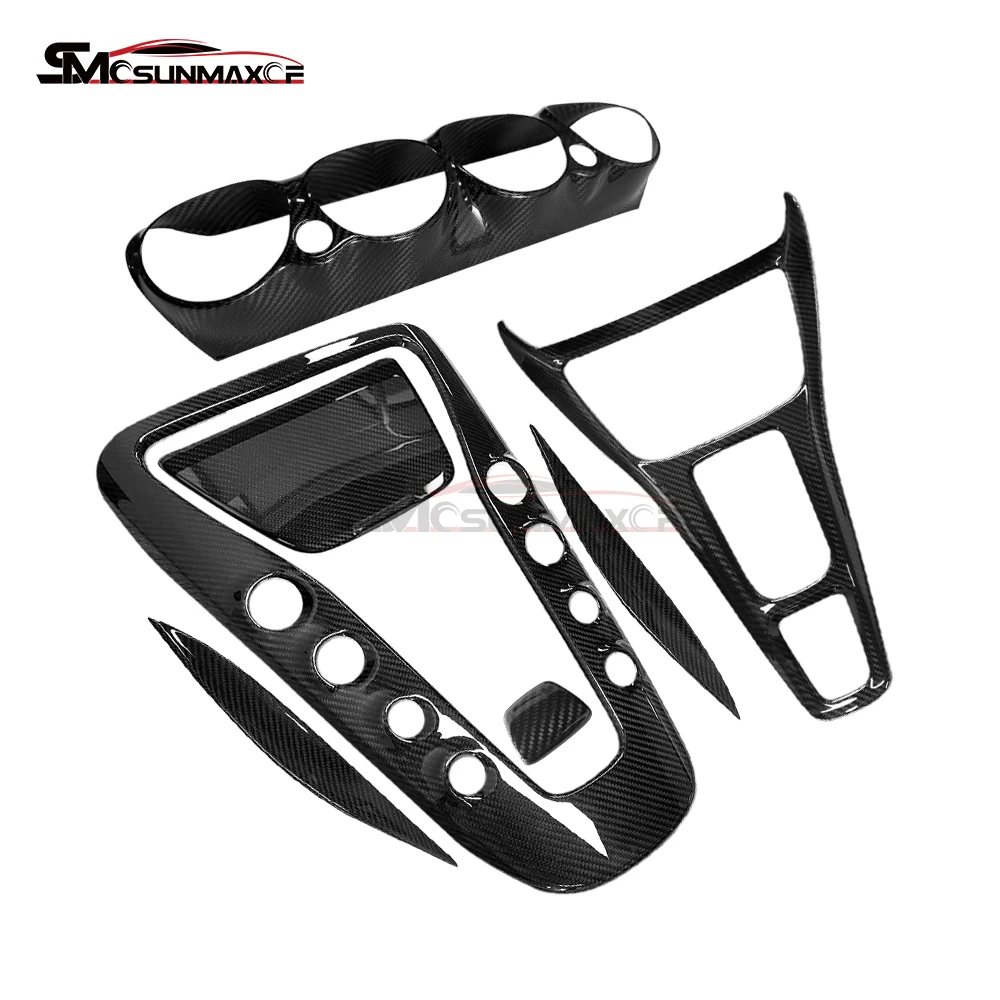Real Carbon Fiber Dashboard Air Vent Cover Center Console Panel Trim For Mercedes Benz AMG GT GTS GTR GTC C190 R190 2015-2018