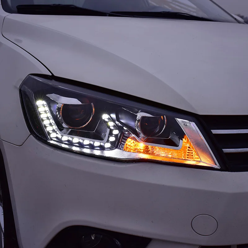 For VW Jetta MK6 Headlight 2013-2016 LED Headlight  Angel Eye DRL Bi Xenon Lens High Low Beam Parking Fog Lamg head lamp