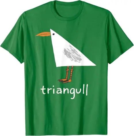 Triangull Dreieck Möwe Vogel Wortspiel Lustiges Strand-T-Shirt Y2k Vogelkunst Grafik-Bekleidung Weiche Baumwolle Kurzarm-T-Shirts Neuheit – Detail 14