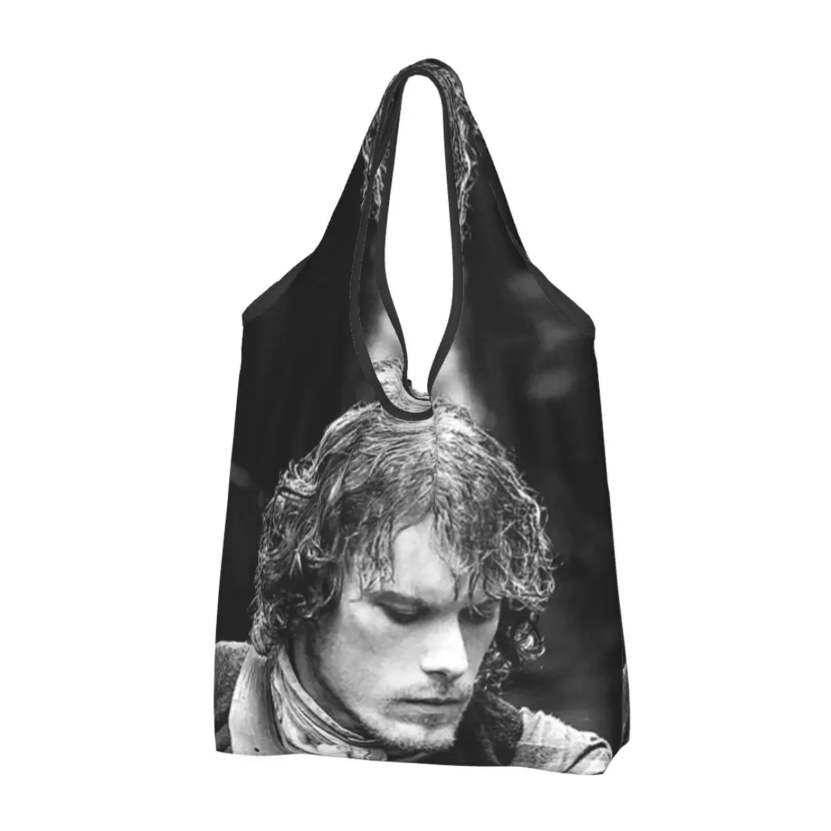 

Jamie Fraser Outlande Portable Tote Shopping Bags Foldable Shopper Bag Groceries Handbag Shoulder Bag