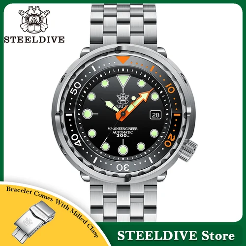 Steeldive SD1975C recién llegado 47,5mm bisel cerámico de dos tonos 300m impermeable acero inoxidable NH35 atún relojes de buceo para hombre