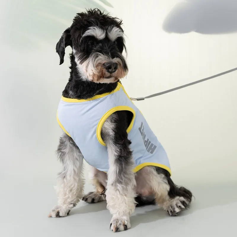 

Dog Simple Zipper Shirt Small Dog Outdoor Sun Protection Clothes Pet Breathable Short Sleeve Teddy Anti-Shedding Vests