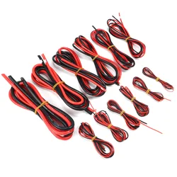 2m/lot Silicon Wire 8 10 12 14 16 18 20 22AWG Heatproof Soft Silicone Silica Gel Wire Cable (1meter Red+1meter Black)