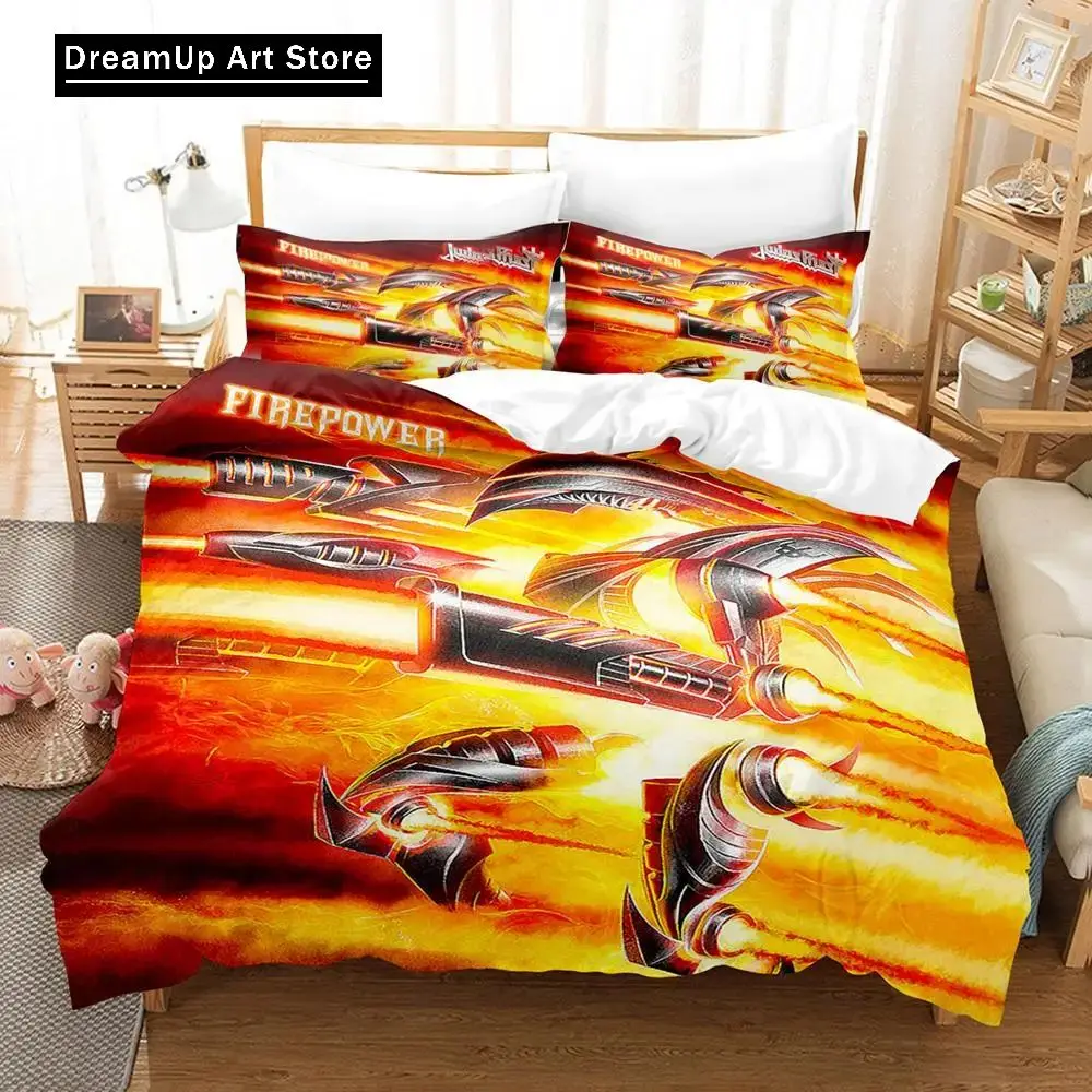 3D Print Fashion Judas Priest Bedding Set Boys Girls Twin Queen Full Size Duvet Cover Pillowcase Bed Adult Bedroom