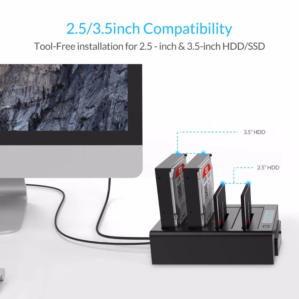 ORICO HDD ドッキング 4 ベイ ハードドライブ ドッキング ステーション
