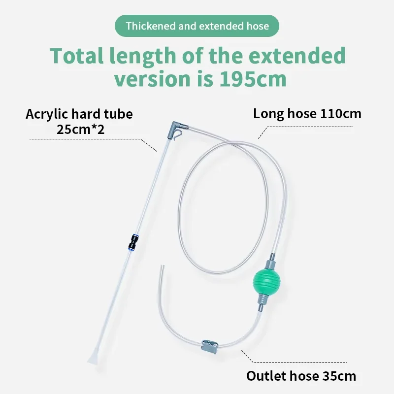 Fish Tank Water Changing Device Small Siphon Suction Pipe Fecal Suction Device Mini Sand Washing and Cleaning Supplies