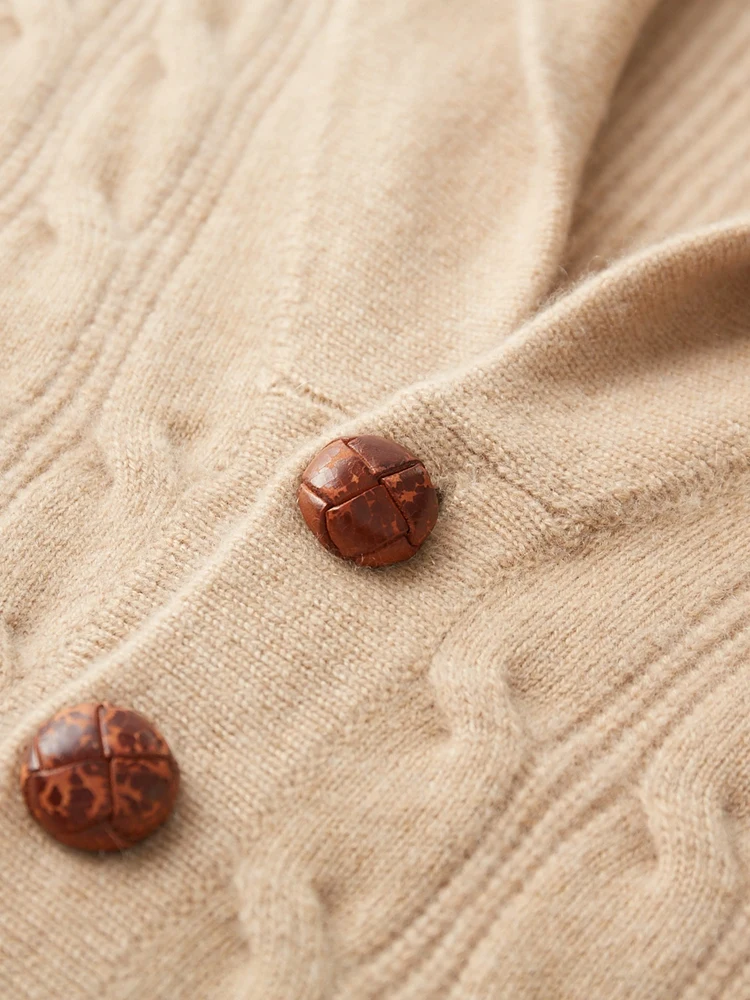 CHICUU الفاخرة الرجال 100% سترة الكشمير المعنقة شال طوق سترة معطف سميكة مريح الكشمير تريكو الخريف الشتاء الذكية عادية #5