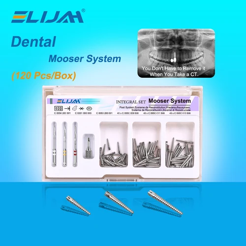 Imagen 1 del producto ELIJAH 120 Uds postes de tornillo Dental poste de tornillo de acero inoxidable sistema Mooser dientes de uñas roscados herramientas fijas materiales de odontología
