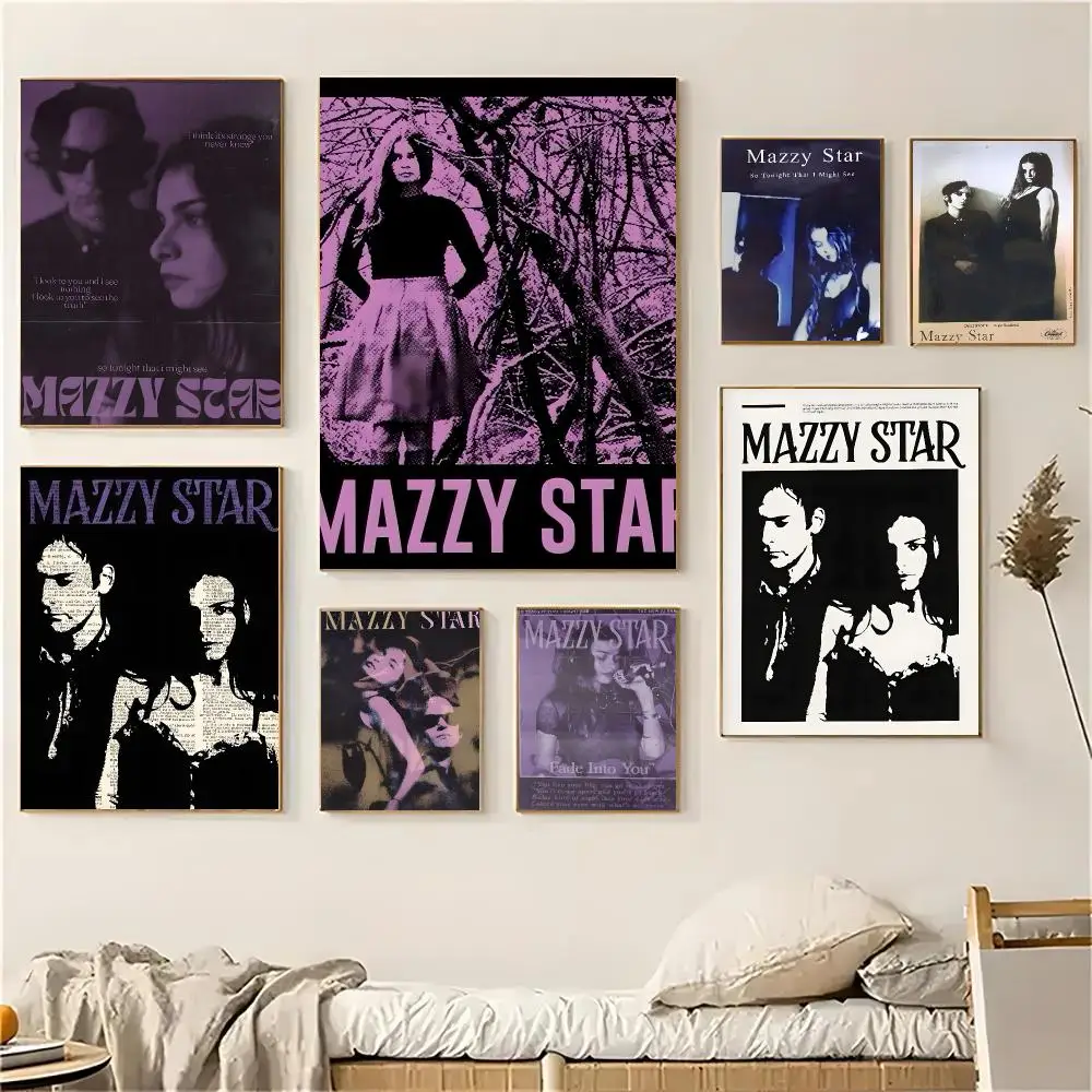 M-Mazzy S-Star Rock Band Poster Self-adhesive Living Room Bedroom Party Bar Decor Moisture-proof Fade-resistant HD