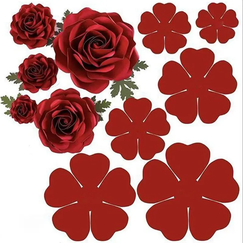 Hollow Red Flower Metal Cut Dies Stencils for Scrapbooking Stamp/Photo Album Decorative Embossing DIY Paper Cards view 5