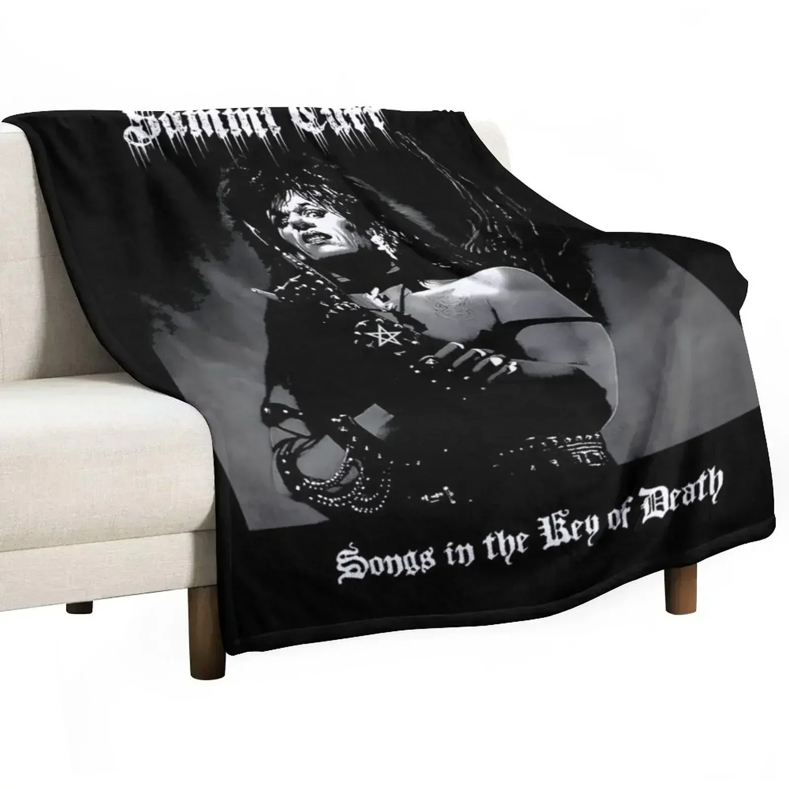 Sammi Curr Black Metal Classic Throw Blanket Foldable Soft Warm Blanket for Outdoor Use