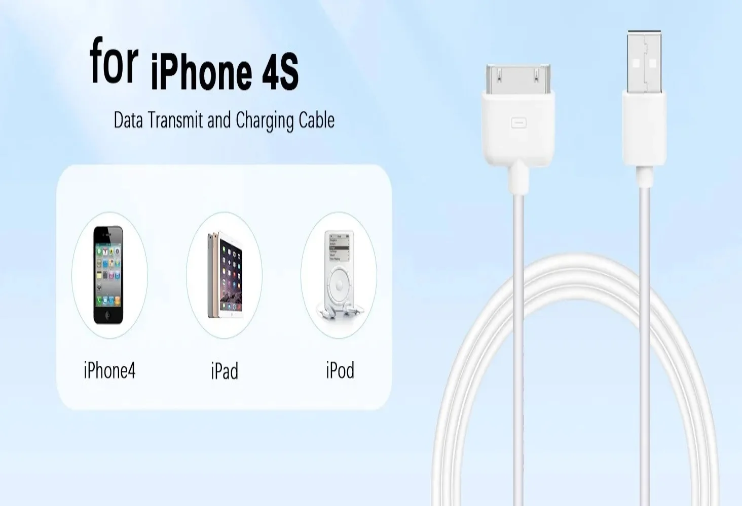 30 دبوس USB كابل الشاحن آيفون 4 4s 3G 3GS آي باد 1 2 3 آي بود محول الملحقات نانو اللمس شحن كابل بيانات شاحن يو اس بي