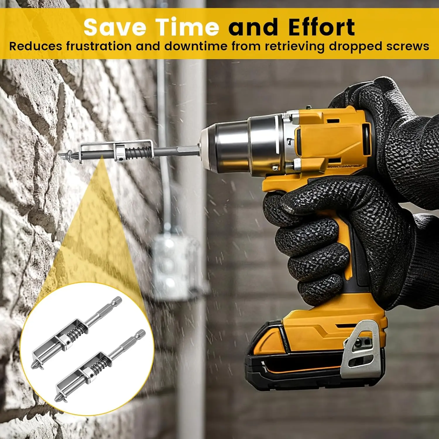 Spring Loaded Screw Holder Bit,Screw Gripper Tool Universal Anti-drop Screwdriver Bit Screws Retaining Holders Clamp Fixing Set image 5