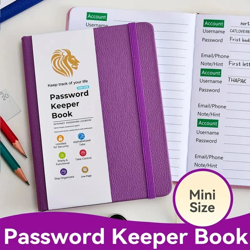 Imagem -03 - Password Book com Guias Alfabéticas Endereço Internet Senha Keeper Logbook para Organização de Senha Notebook Diário Pads