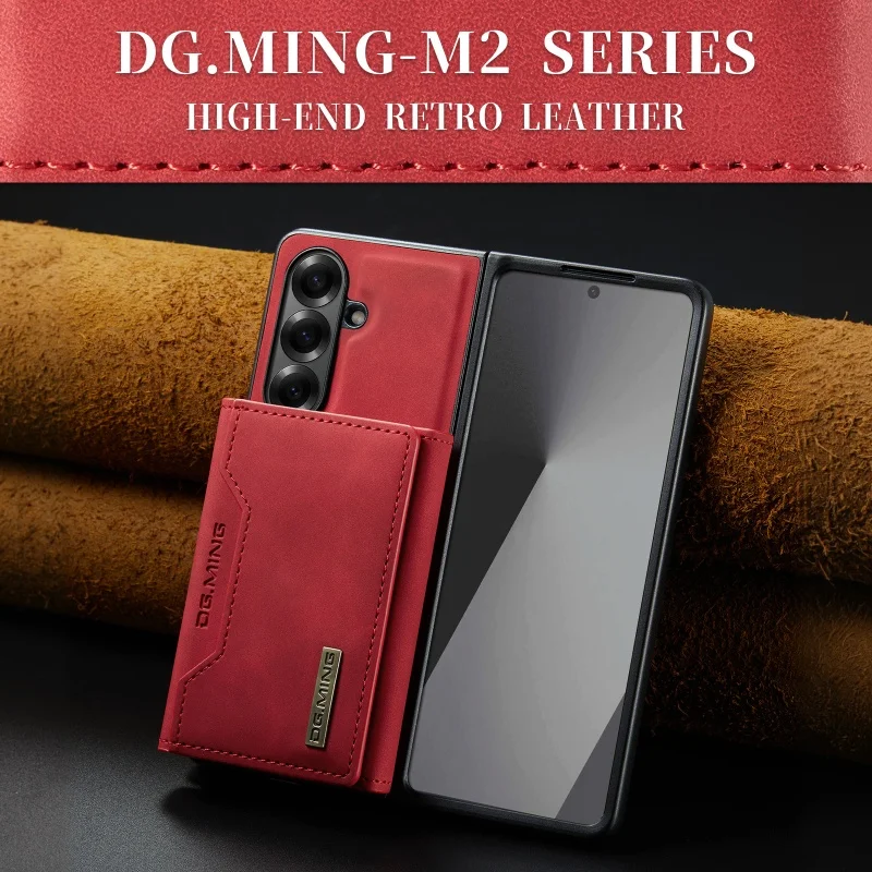 DG.MING Leather Wallet Phone Case for Samsung Galaxy Z Fold 8 Ultra 7 6 5 4 3 fold7 fold6 fold5 Cards Holder Funda Cover Hoseje