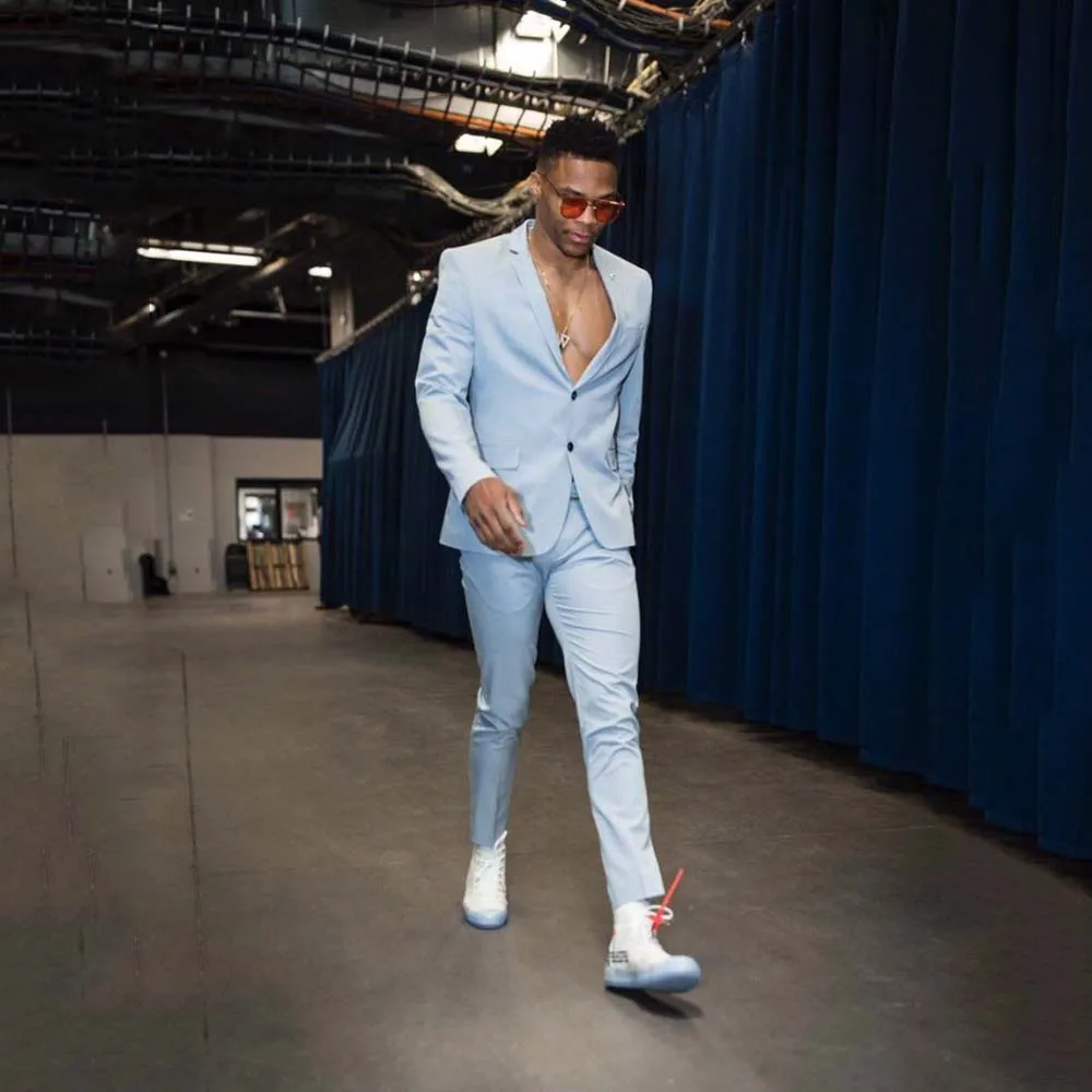 

Elegant Blue Suits for Men Single Breasted 2 Pieces Jacket Pants Blazers Sets Banquet Business Party Wedding Costume Homme