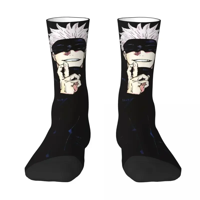 Jujutsu Kaisen Gojo Satoru Men Women Round neck Socks Cycling Novelty Spring Summer Autumn Winter Stockings Gift