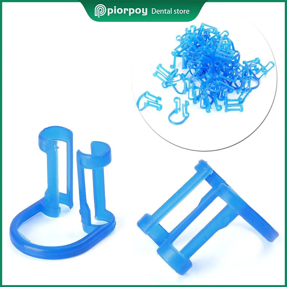 

PIORPOY 100Pcs Dental Disposable Cotton Roll Holder Blue Clip For Dentist Supplies Dentistry Products Oral Care Teeth Whitening