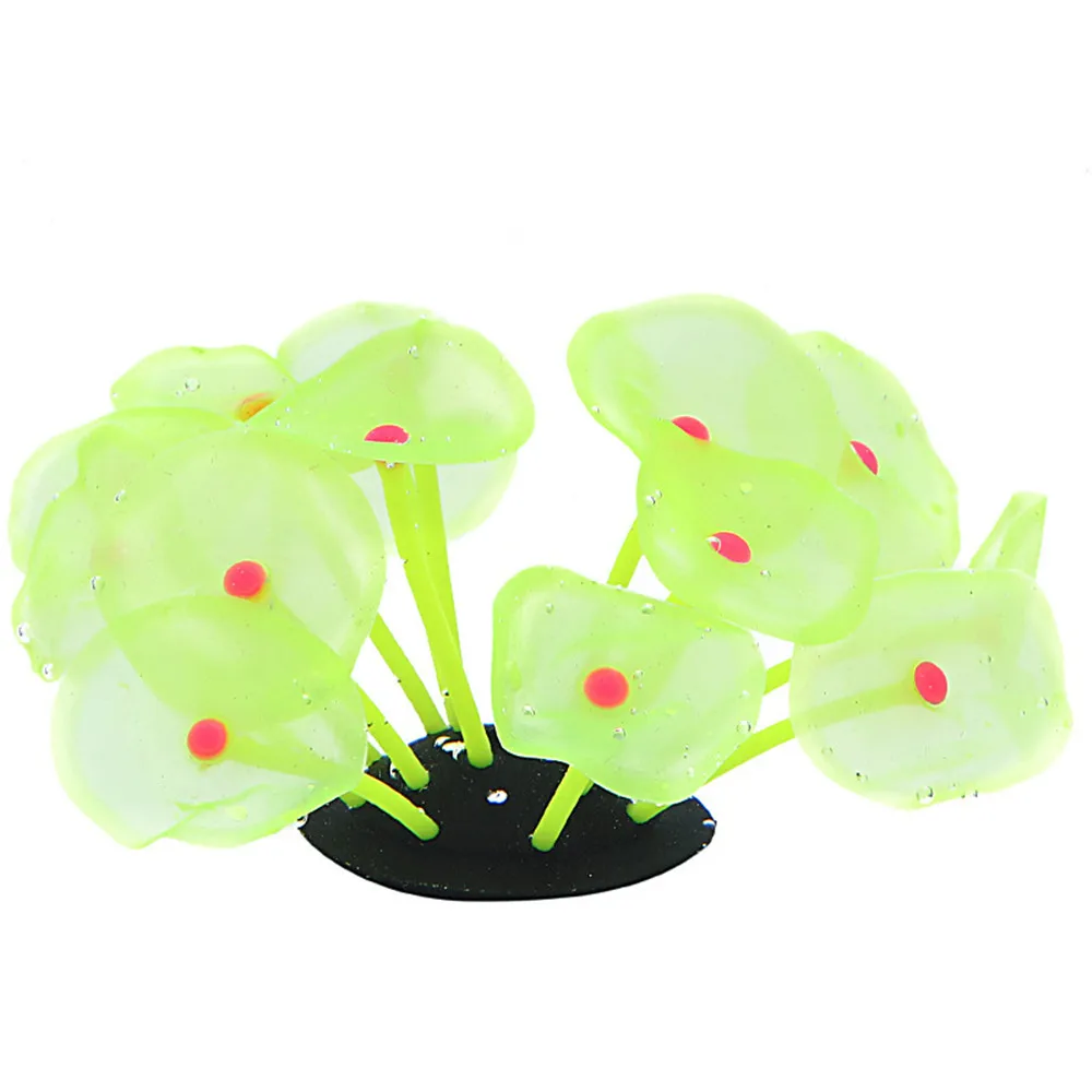 Aquarium Landscaping Decoration Fish Tank Plastic Soft Silicone Simulation Fluorescent Luminous Coral Artificial Water Grass New