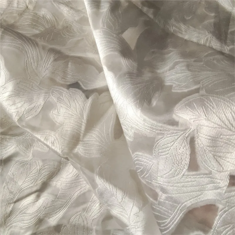 Cut-cut-patterned organza leaf jacquard fabric dress evening gown tablecloth skirt