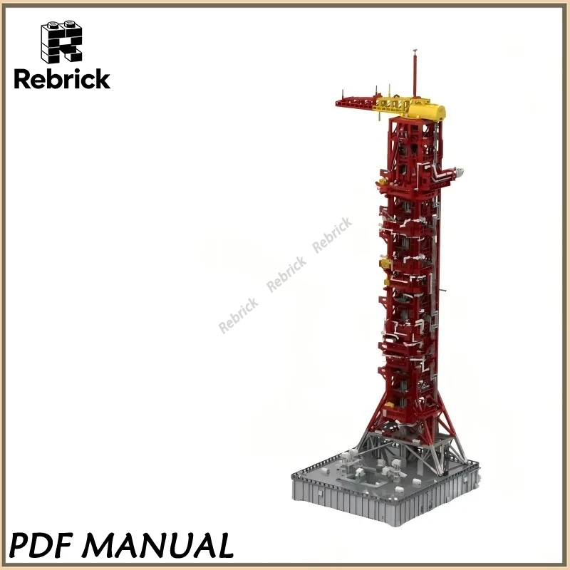 

Конструктор Apollo Saturn V Launch Umbilical Tower 1:110 MOC: Мобильная стартовая площадка, набор строительных блоков