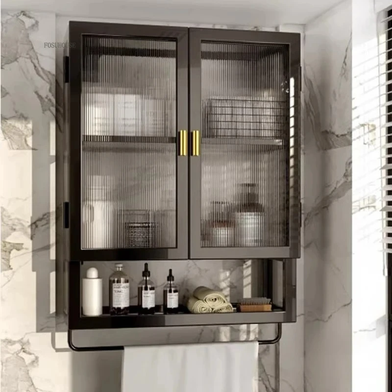 

Bathroom Cabinets Home Wall-mounted Boxs Transparent Bathroom Cabinets Storage Racks for Bathroom Furniture