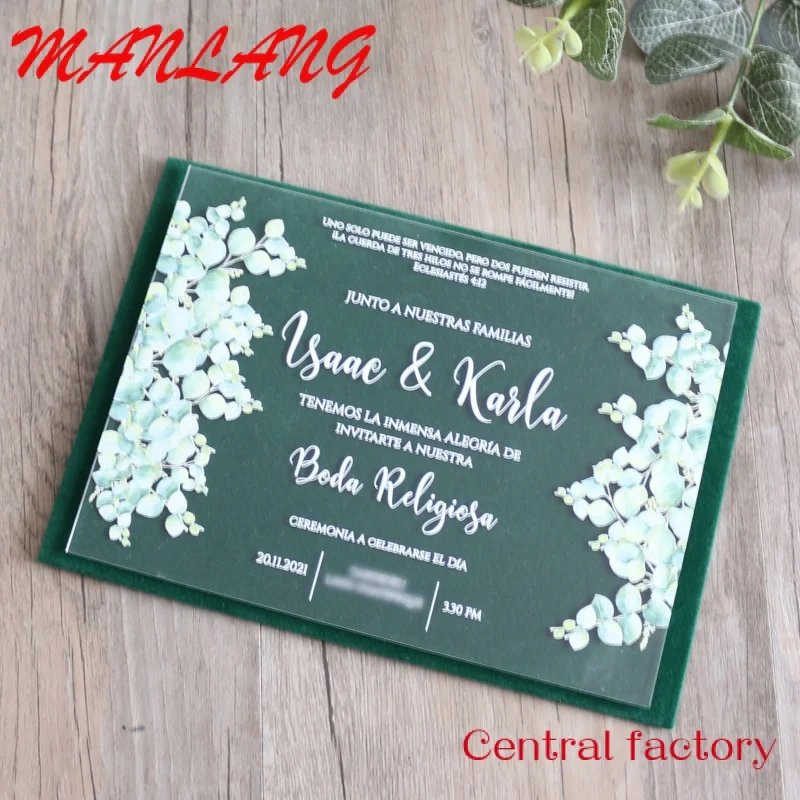 Custom  High End Custom Printing Acrylic Wedding Invitation