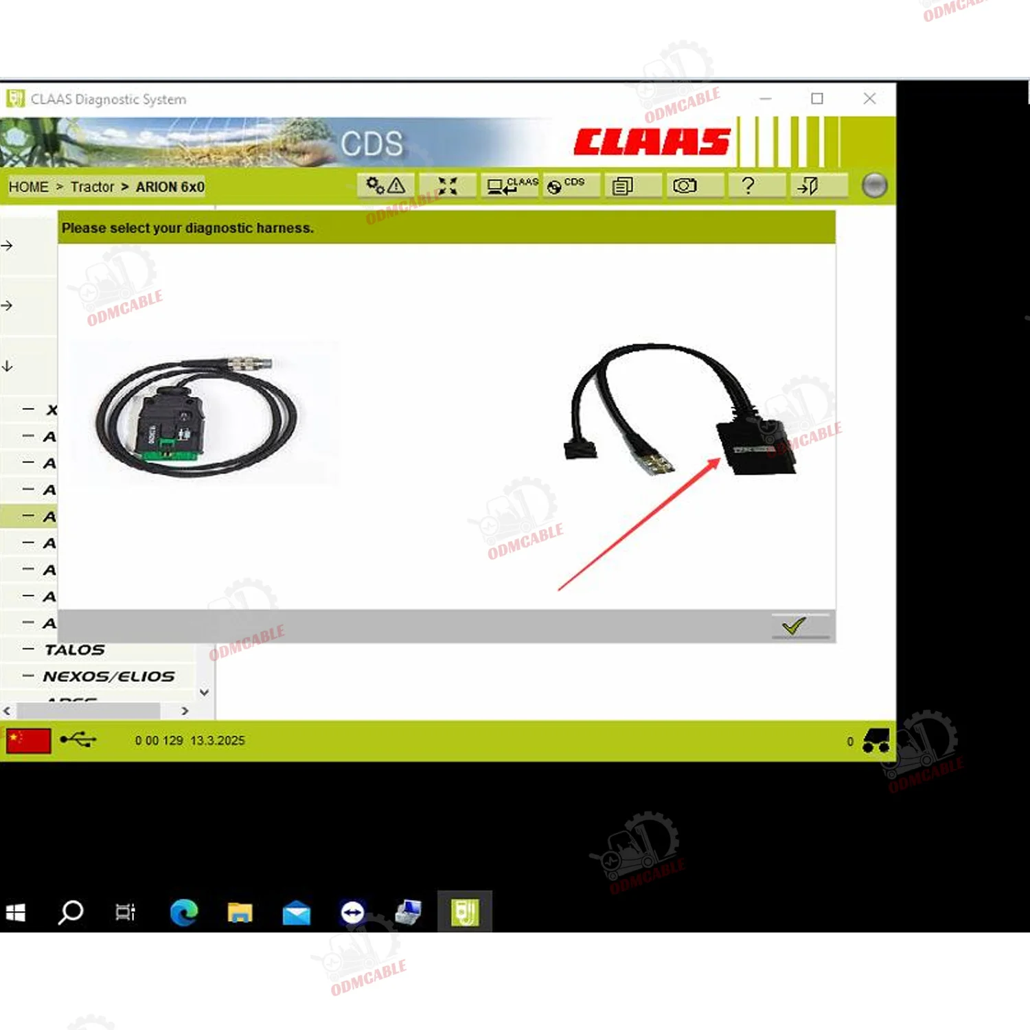 for Claas simulator p/n14204140 cable for CLASS agriculture tractor construction truck diagnostic scanner tool