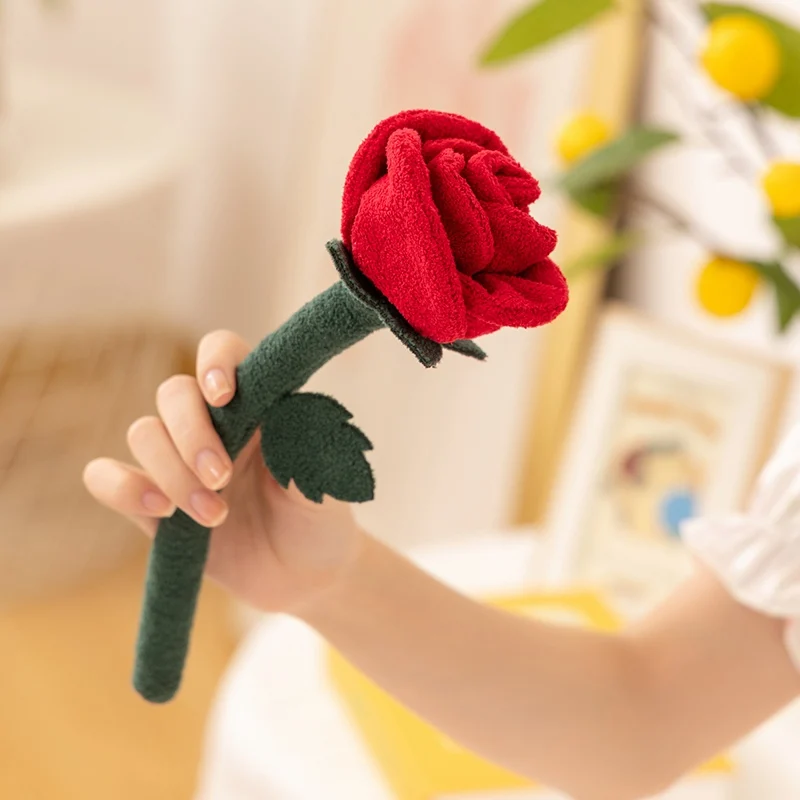 

Potted Series Plush Lotus Peach Blossom Doll Tulip Rose Toy Soft Pretty Beautiful Flower Gift For Kids Friend