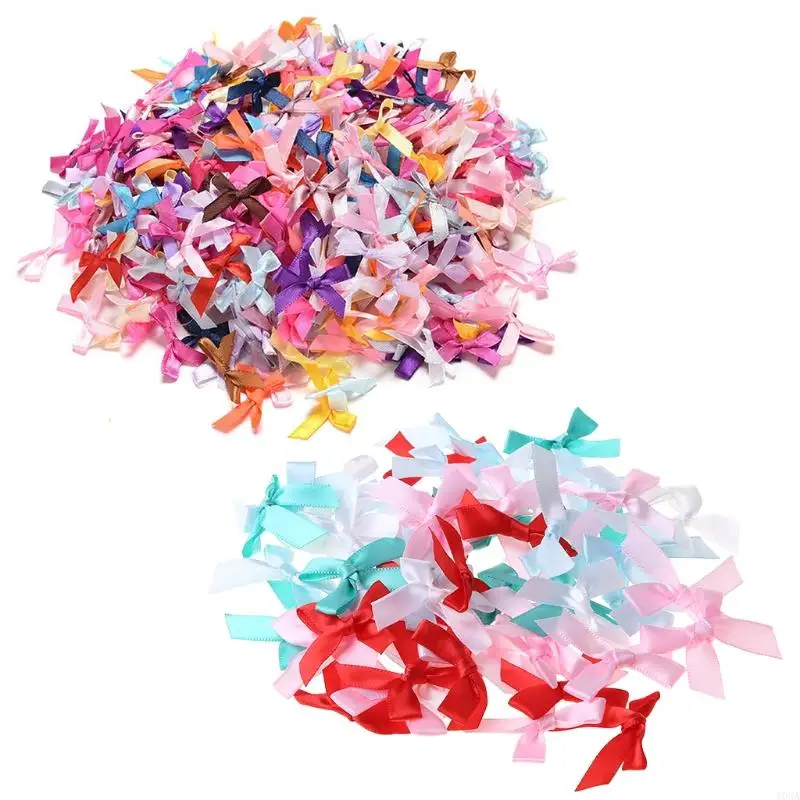 103A 100Pcs Mini Ribbon Flowers Bows Gift Craft Wedding Decoration ornament