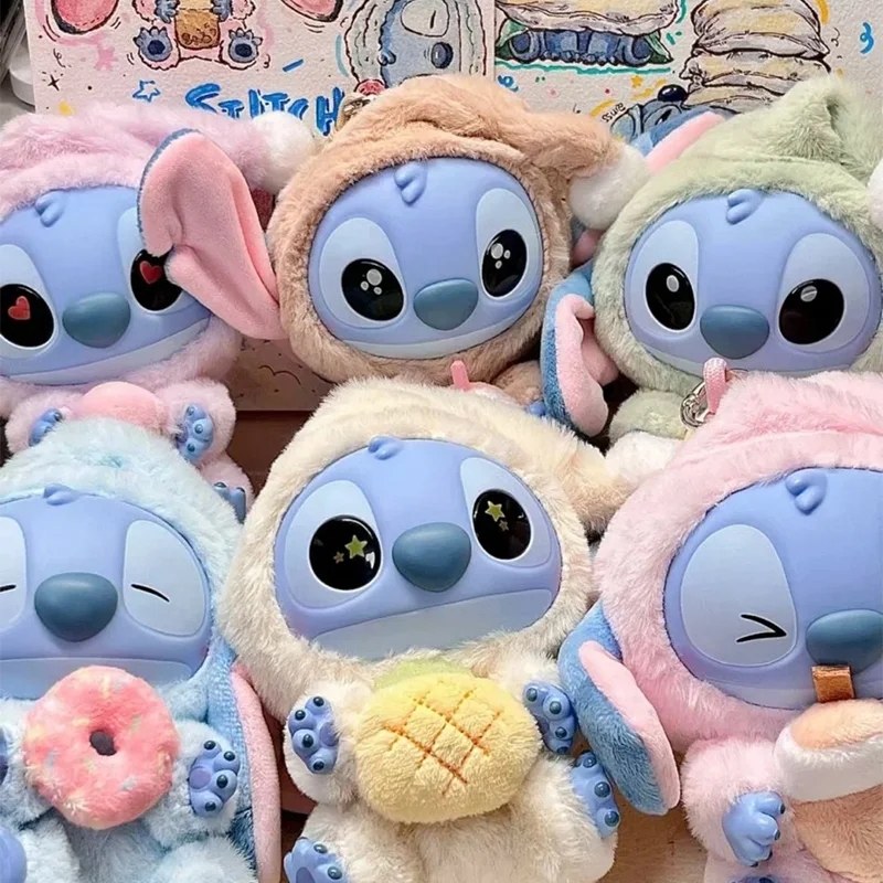 

Disney Stitch Eat Some Thing Before Sleep Series Виниловая слепая коробка Сумка Подвеска Милая кукла Таинственная коробка Игрушка Детский подарок Реплика
