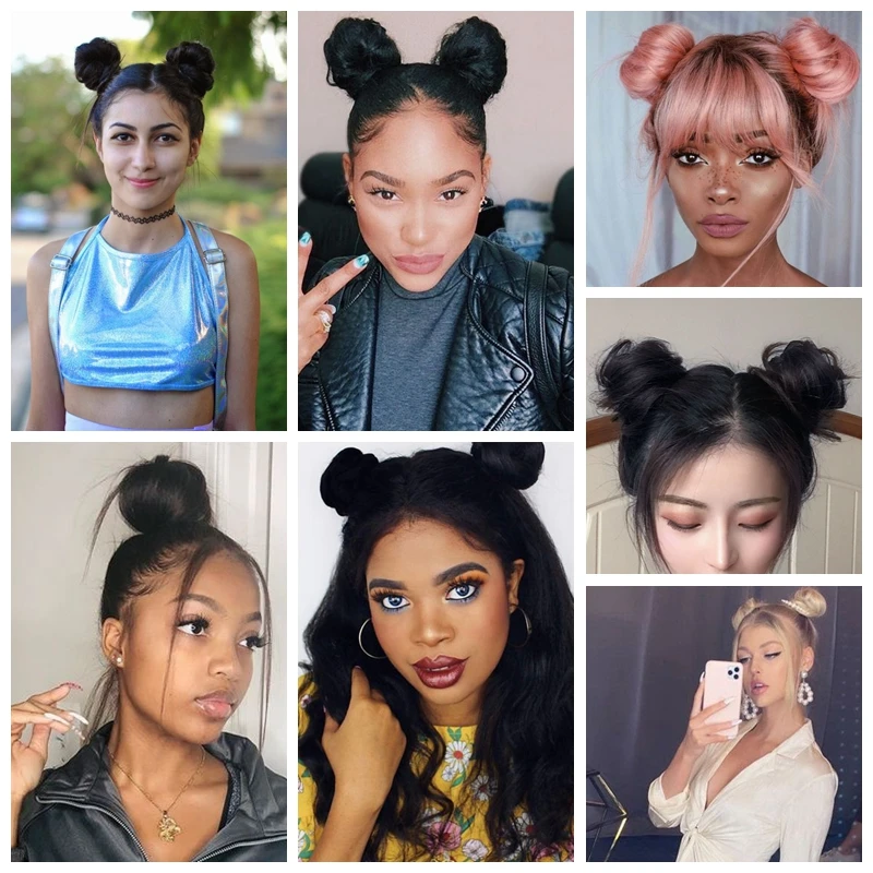 ذيل حصان كعكة شعر داكنة نمط ، كعك شعر ، قطعة شعر ذيل حصان ، وصلات شعر بشرية حقيقية ، أنيقة ، 6"